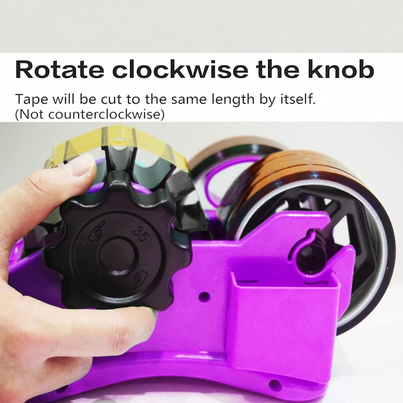 SHDSL Purple Heat Tape Dispenser - Sublimation, Multiple Roll Cut Heat Tape Dispenser 1" & 3" Core Double Reel Cores, Semi-Automatic with Compartment Slots - Image 3